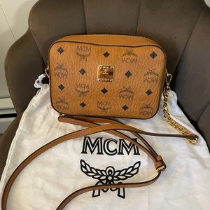 BRAND NEW MCM cognac crossbody bag